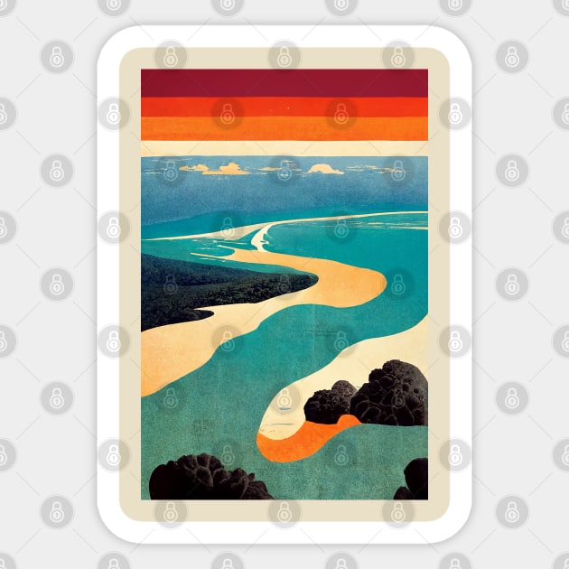 Great Barrier Reef Sticker by Retro Travel Design